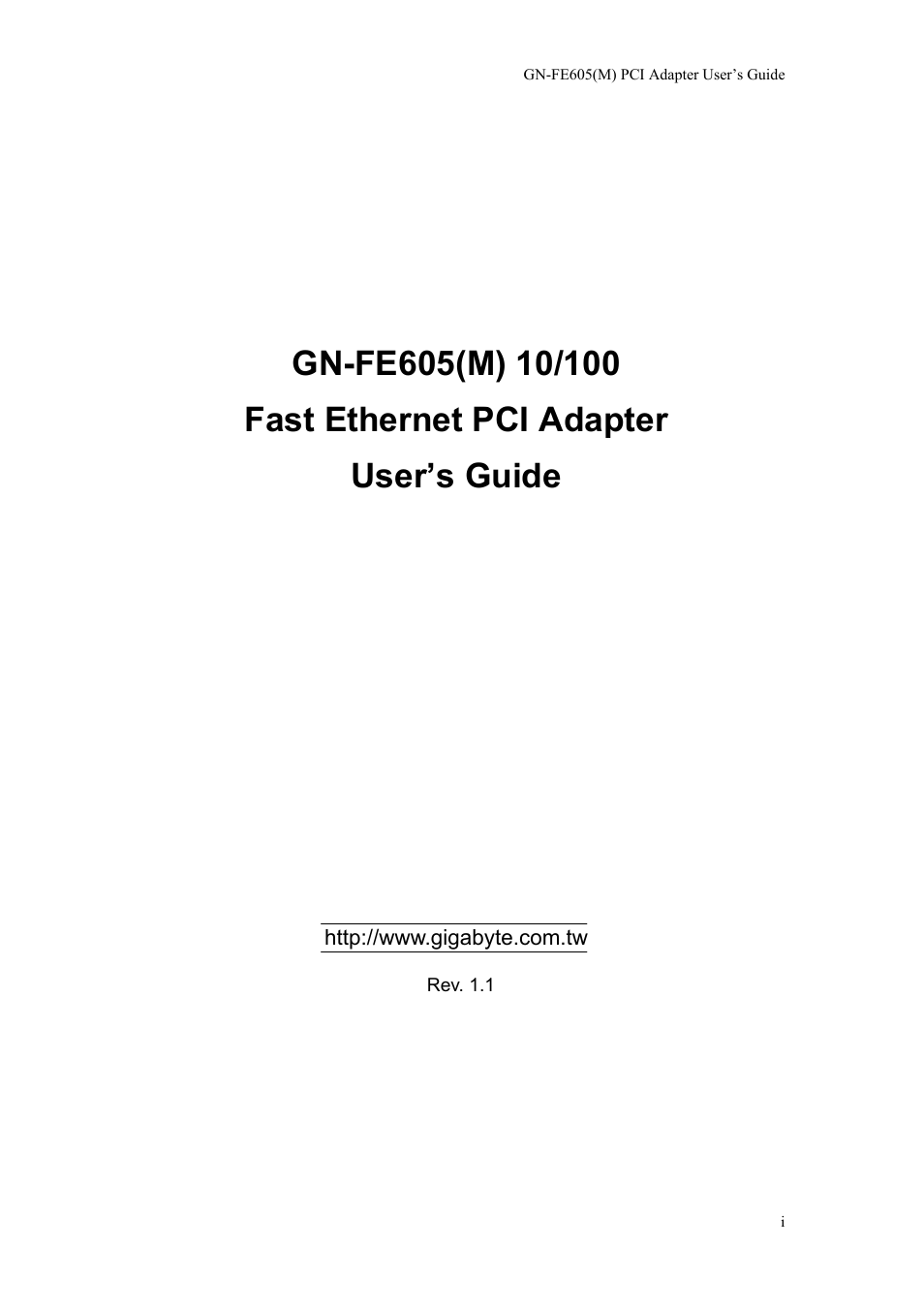 GIGABYTE GN-FE605 User Manual | 62 pages