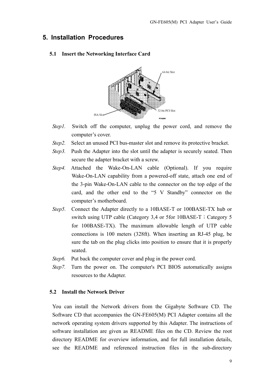 GIGABYTE GN-FE605 User Manual | Page 11 / 62
