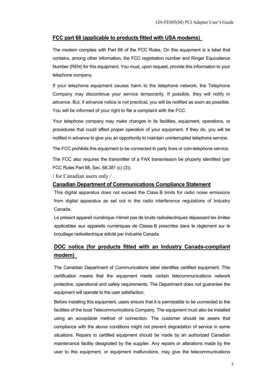 GIGABYTE GN-FE605 User Manual | Page 5 / 62