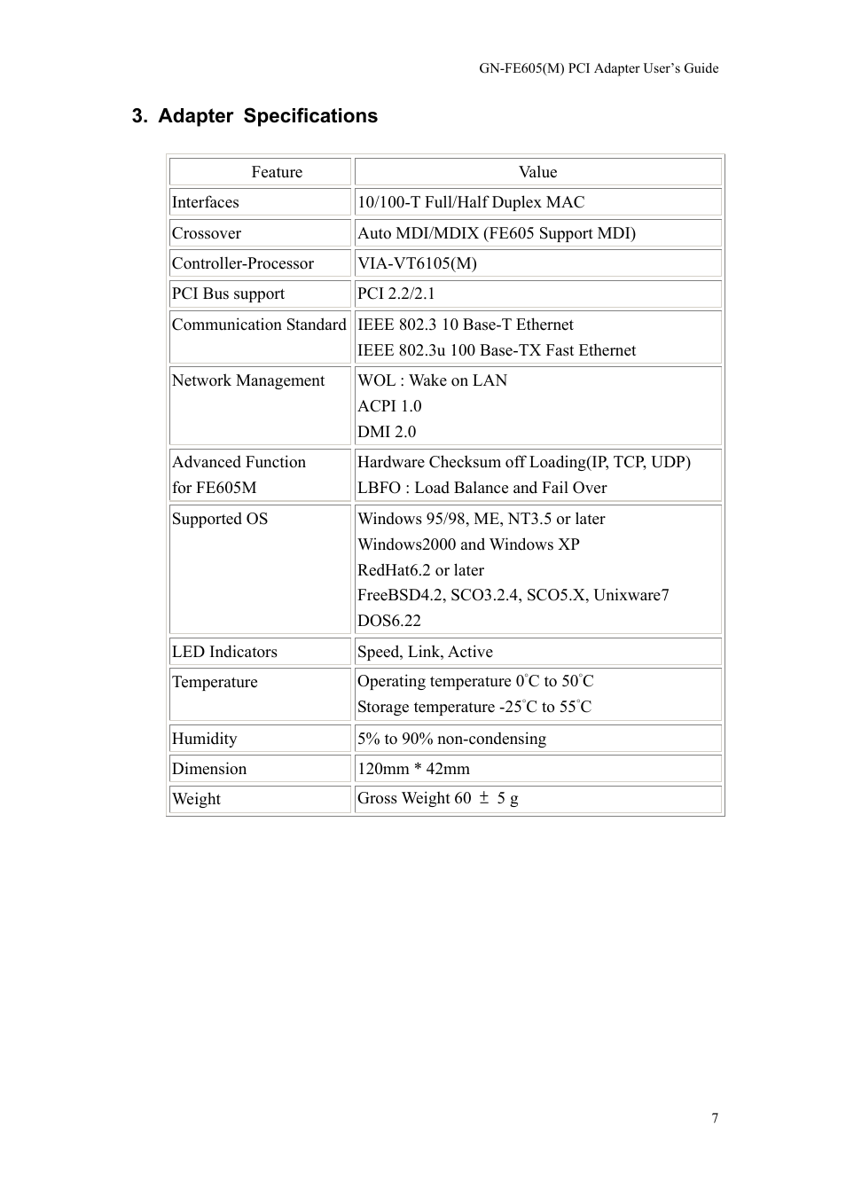 GIGABYTE GN-FE605 User Manual | Page 9 / 62