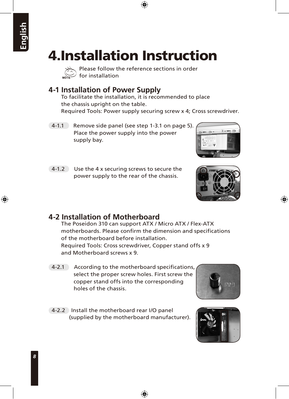 Installation instruction, En g lis h | GIGABYTE Poseidon 310 User Manual | Page 8 / 14