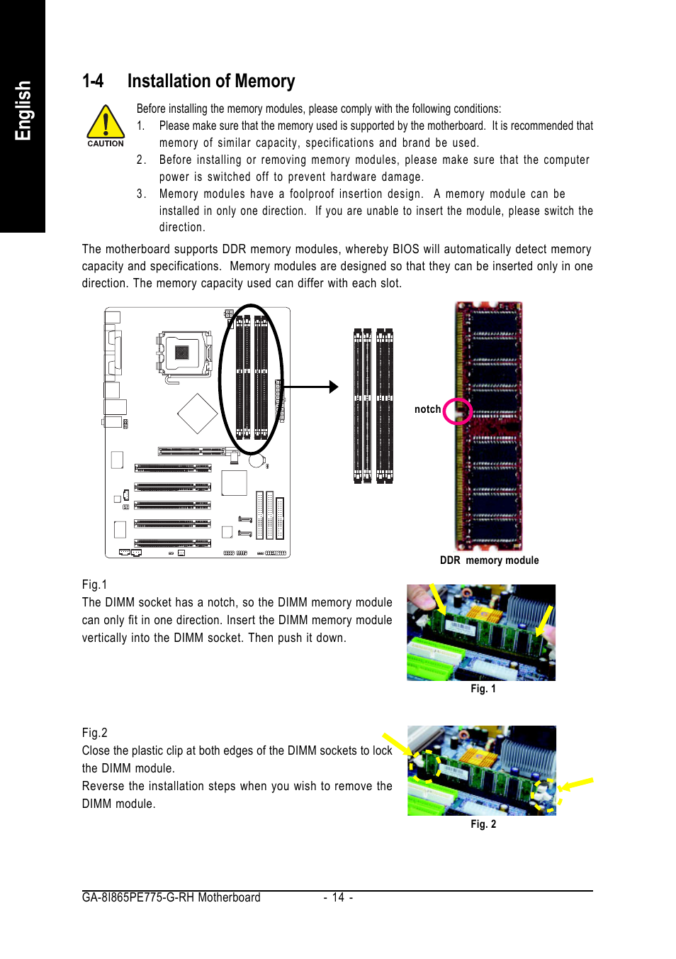 English | GIGABYTE GA-8I865PE775-G-RH User Manual | Page 14 / 72