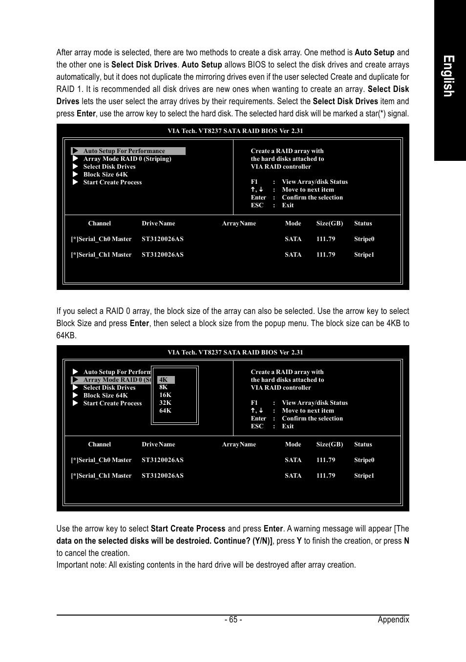 English, Appendix - 65 | GIGABYTE AMD Socket 939 Processor Motherboard GA-K8VT890-9 User Manual | Page 65 / 80