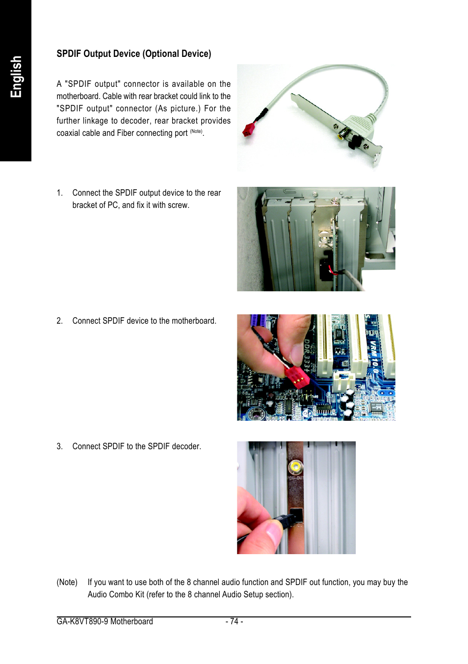 English | GIGABYTE AMD Socket 939 Processor Motherboard GA-K8VT890-9 User Manual | Page 74 / 80