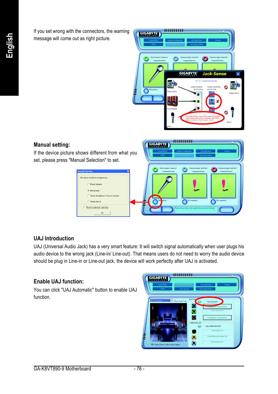 English | GIGABYTE AMD Socket 939 Processor Motherboard GA-K8VT890-9 User Manual | Page 76 / 80