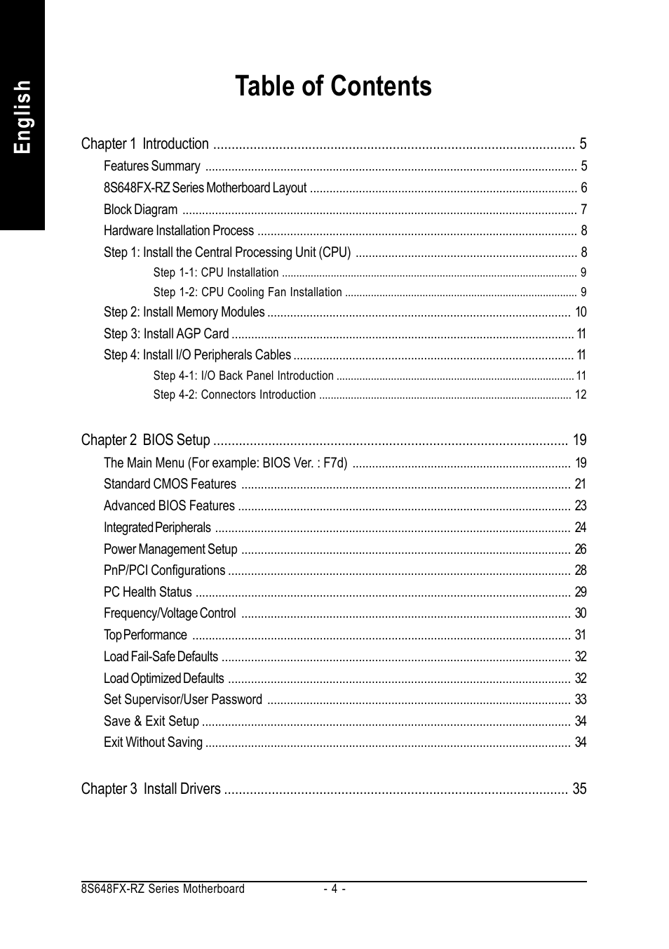 GIGABYTE 8S648FX-RZ User Manual | Page 4 / 40