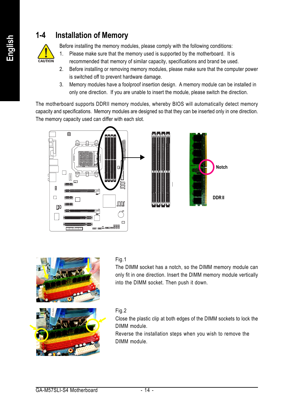 English | GIGABYTE AM2 Processor Motherboard GA-M57SLI-S4 User Manual | Page 14 / 96