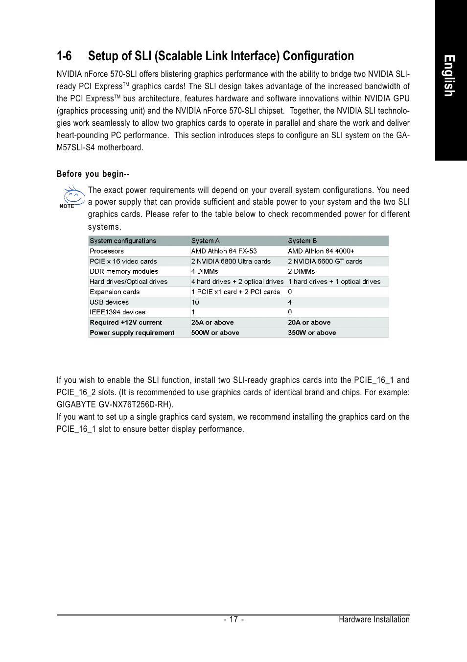 English | GIGABYTE AM2 Processor Motherboard GA-M57SLI-S4 User Manual | Page 17 / 96