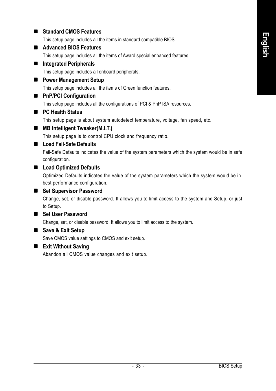 English | GIGABYTE AM2 Processor Motherboard GA-M57SLI-S4 User Manual | Page 33 / 96