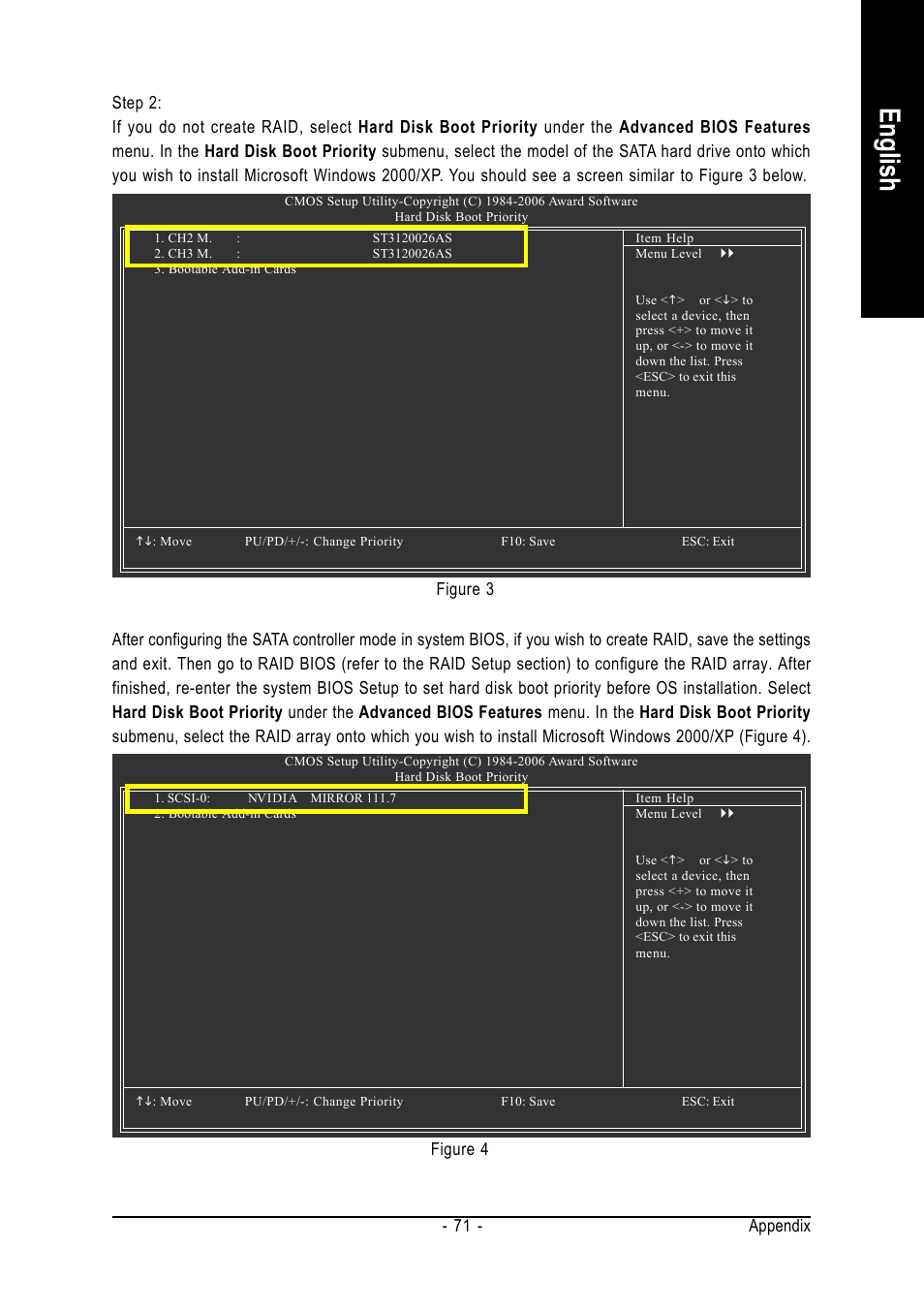 English, Appendix - 71 | GIGABYTE AM2 Processor Motherboard GA-M57SLI-S4 User Manual | Page 71 / 96