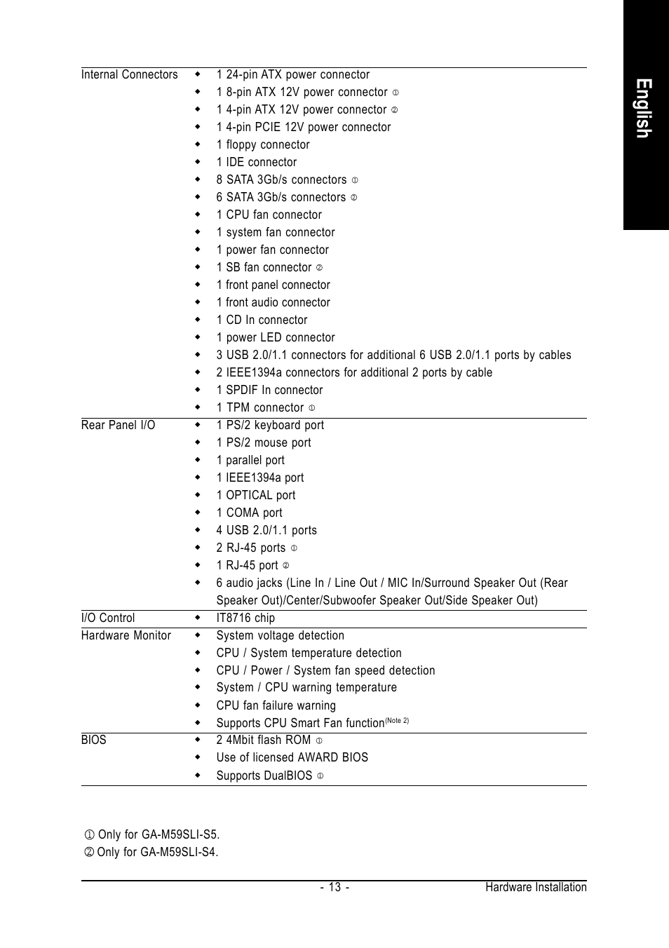 English | GIGABYTE AMD Socket AM2 Processor Motherboard GA-M59SLI-S5 User Manual | Page 13 / 120