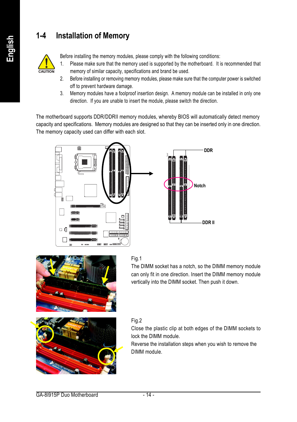 English | GIGABYTE GA-8I915P DUO User Manual | Page 14 / 80