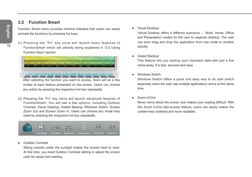 2 function smart | GIGABYTE Q2532 User Manual | Page 29 / 40