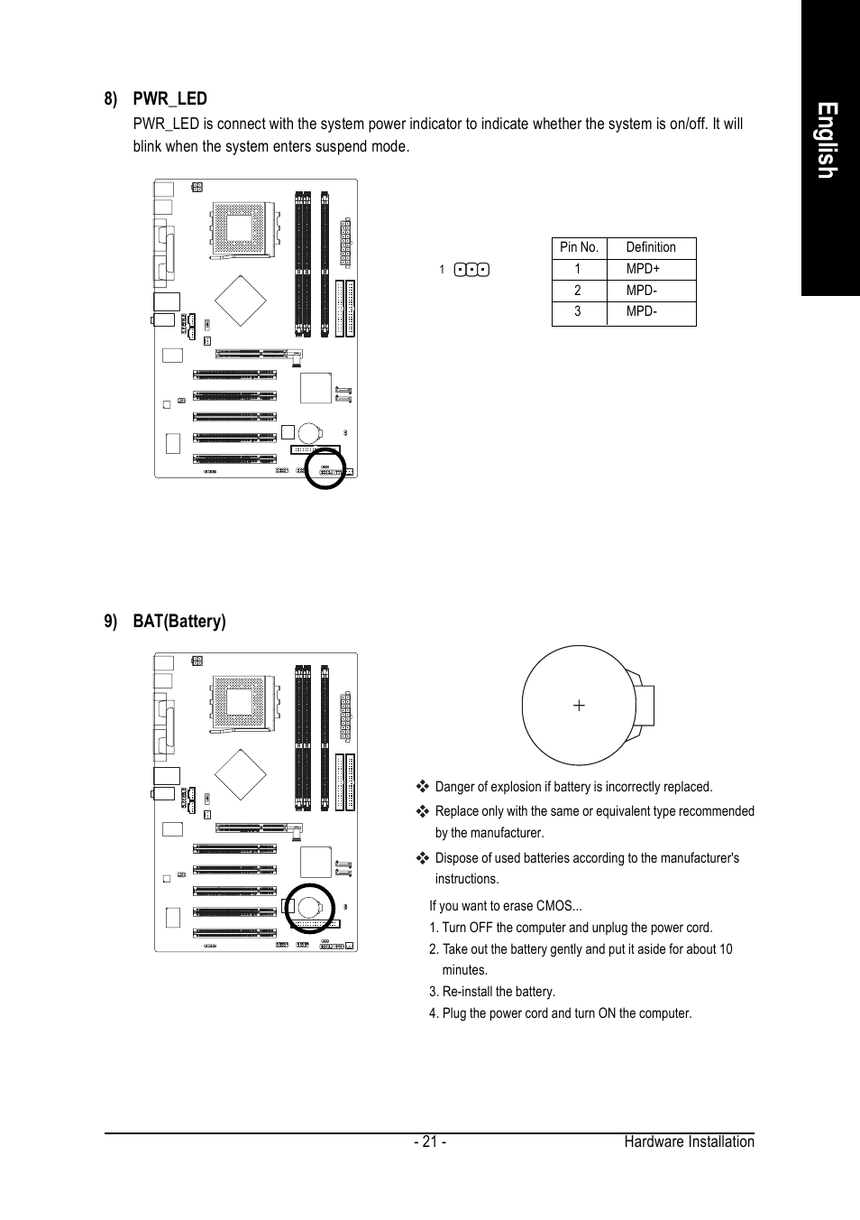 Englis h | GIGABYTE Processor Motherboard GA-7N400S-L User Manual | Page 21 / 80