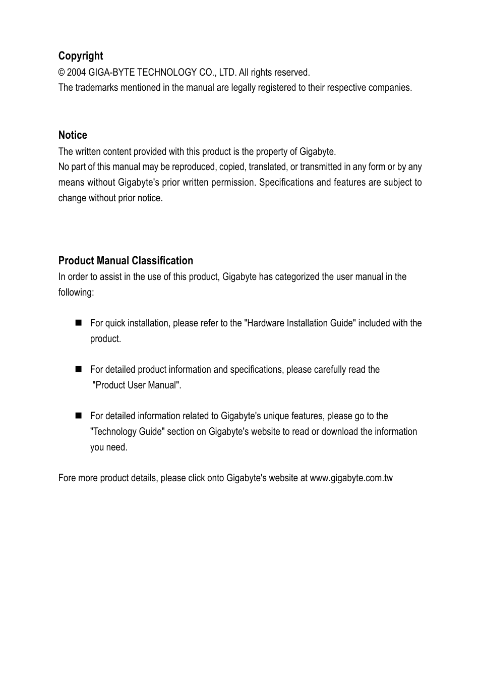 GIGABYTE Processor Motherboard GA-7N400S-L User Manual | Page 3 / 80