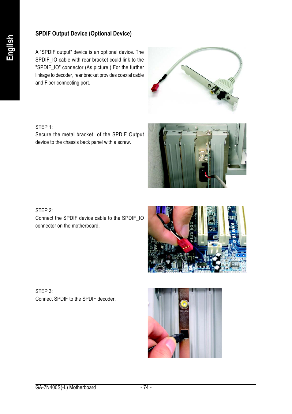 English | GIGABYTE Processor Motherboard GA-7N400S-L User Manual | Page 74 / 80