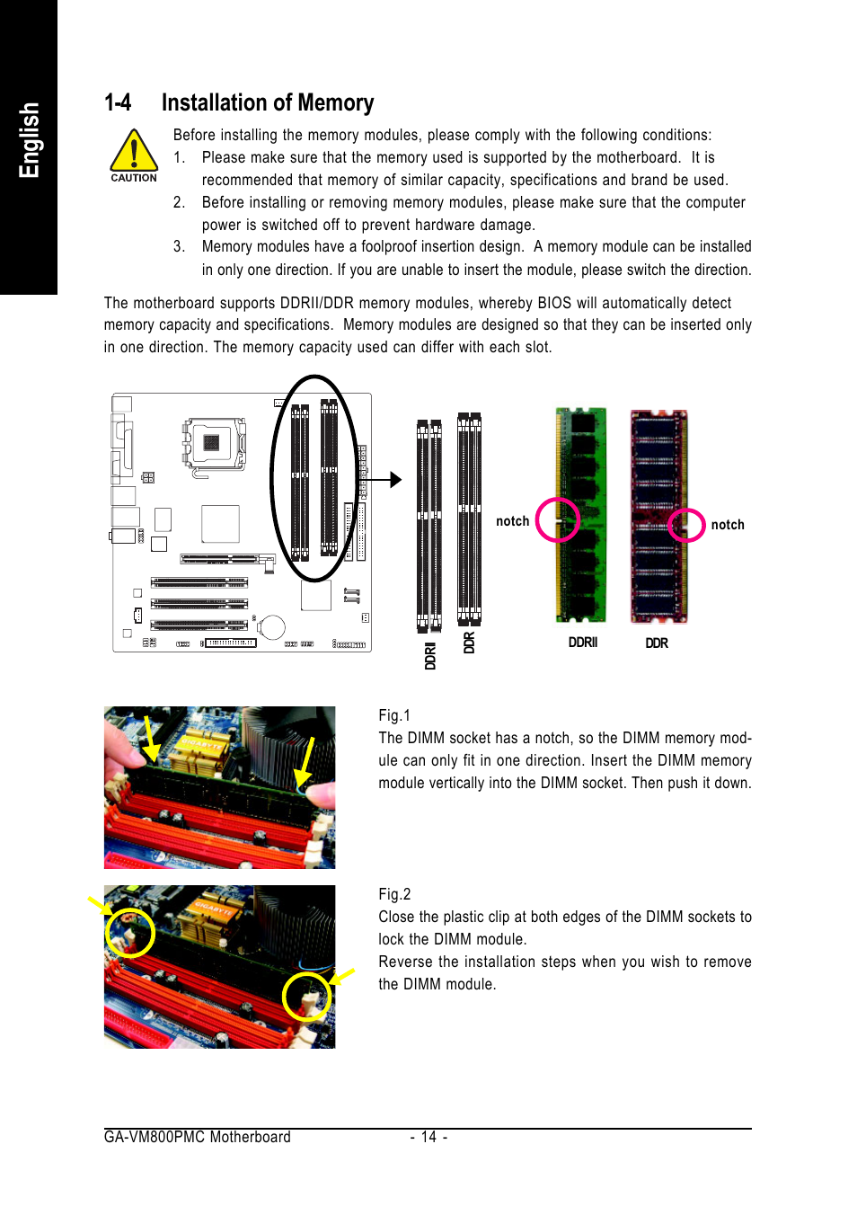 English | GIGABYTE GA-VM800PMC User Manual | Page 14 / 88