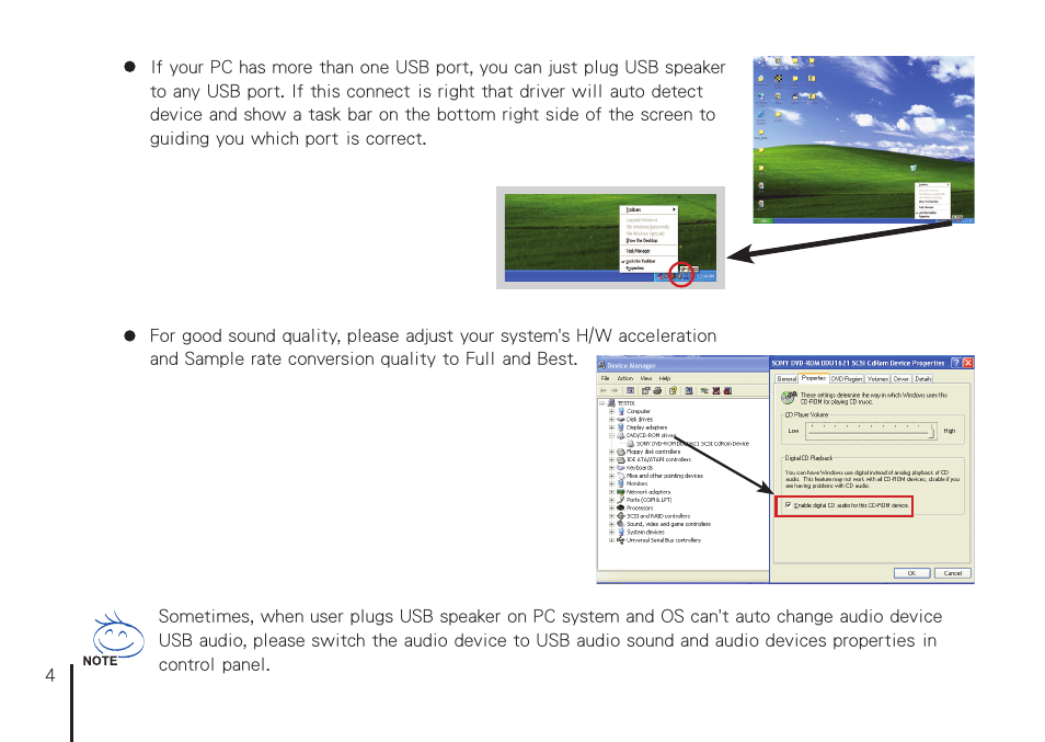 GIGABYTE USB-Powered Two-Piece Audio System GP-S5500 User Manual | Page 4 / 9