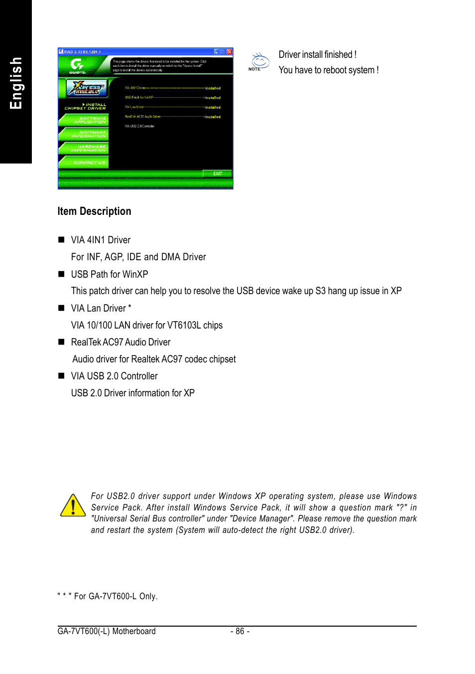 English | GIGABYTE GA-7VT600 User Manual | Page 90 / 104