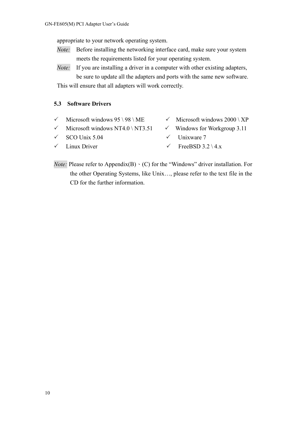 GIGABYTE GN-FE605(M) User Manual | Page 12 / 62