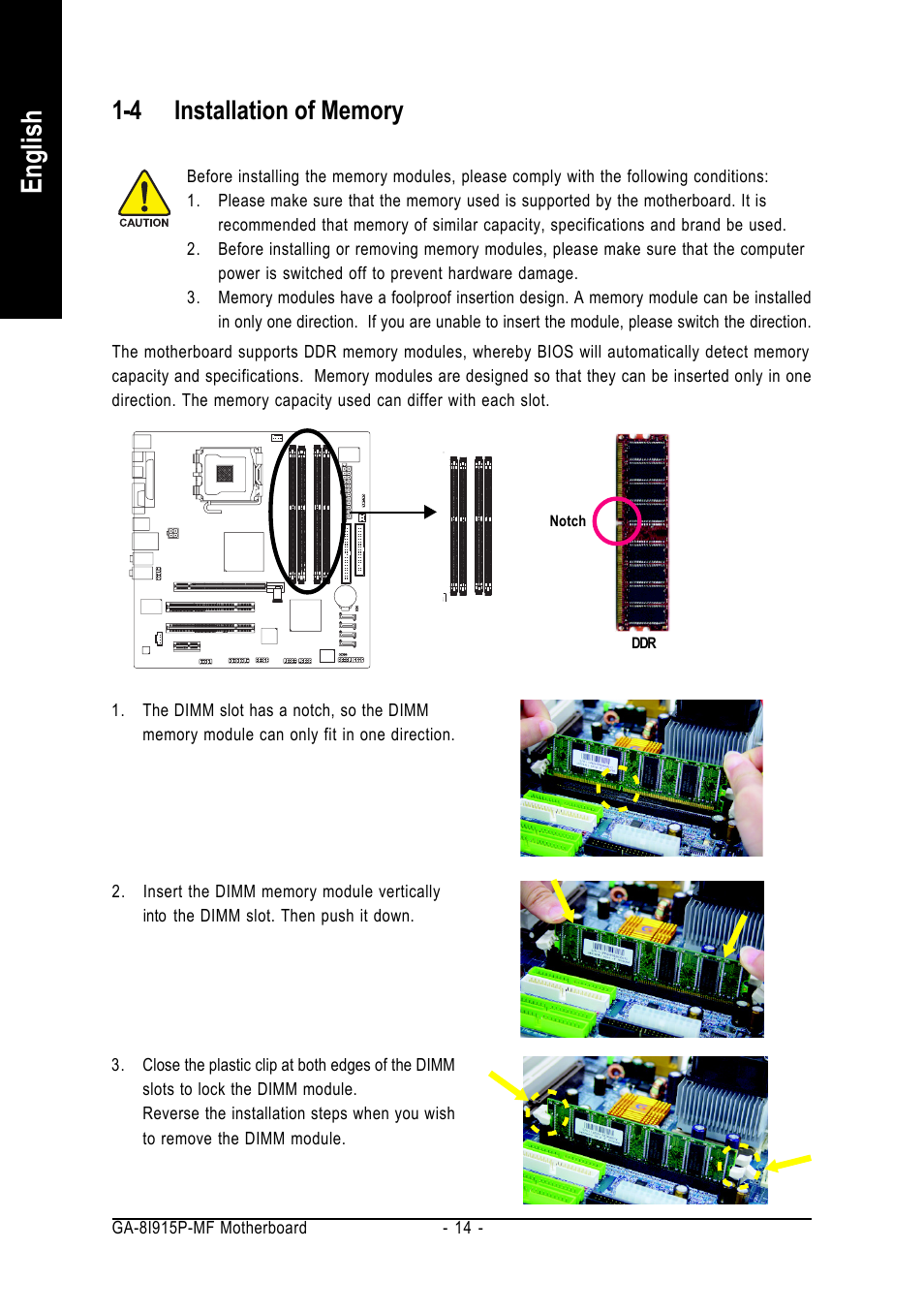 English | GIGABYTE GA-8I915P-MF User Manual | Page 14 / 80