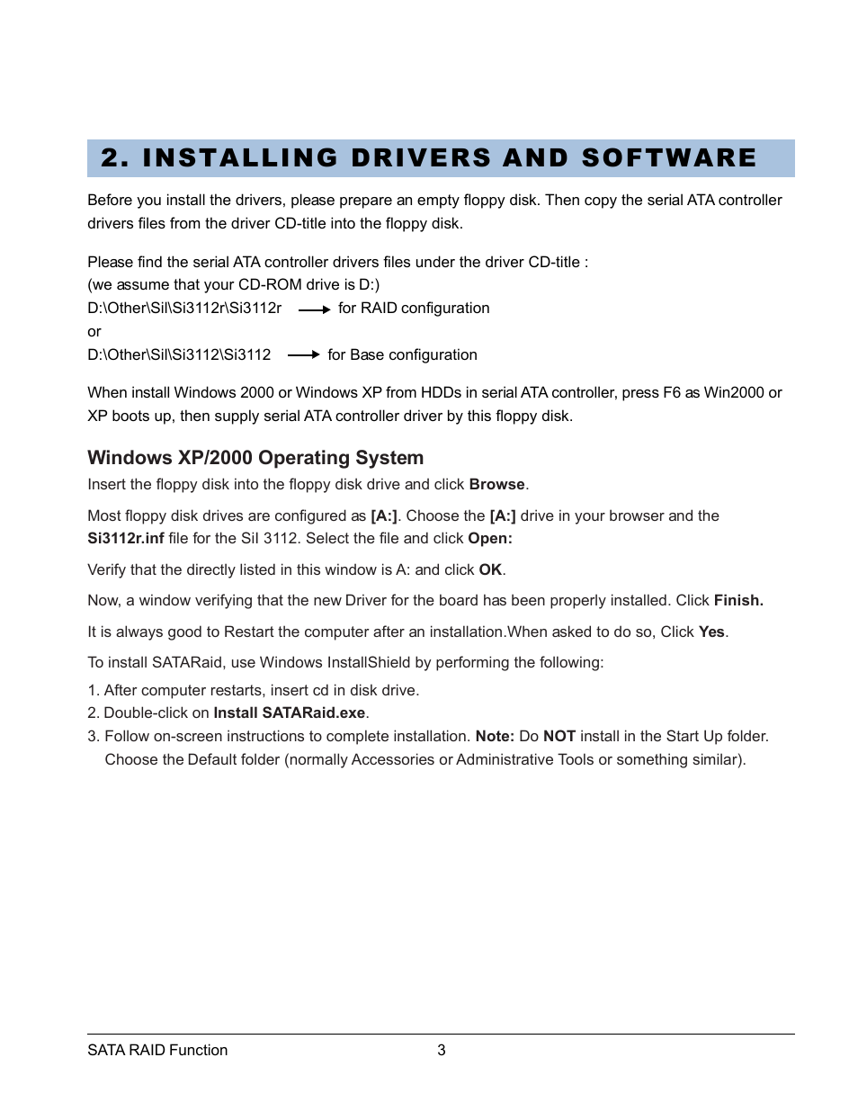 Installing drivers and software | GIGABYTE Network Device GA-7N400 User Manual | Page 6 / 35