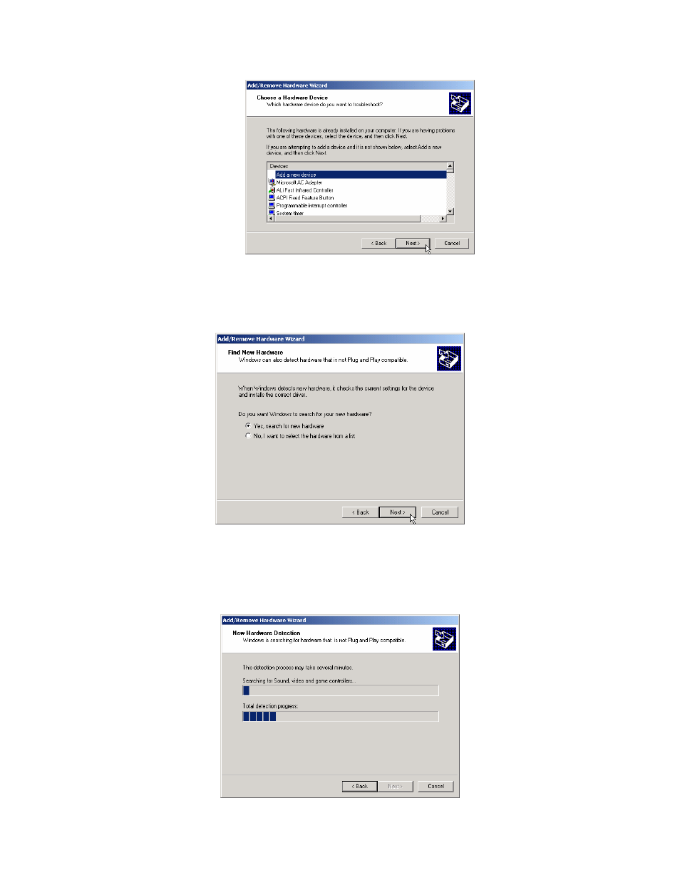 Step 4: select yes, search for new hardware | GIGABYTE GIGAFAST GE 2000-N User Manual | Page 12 / 26