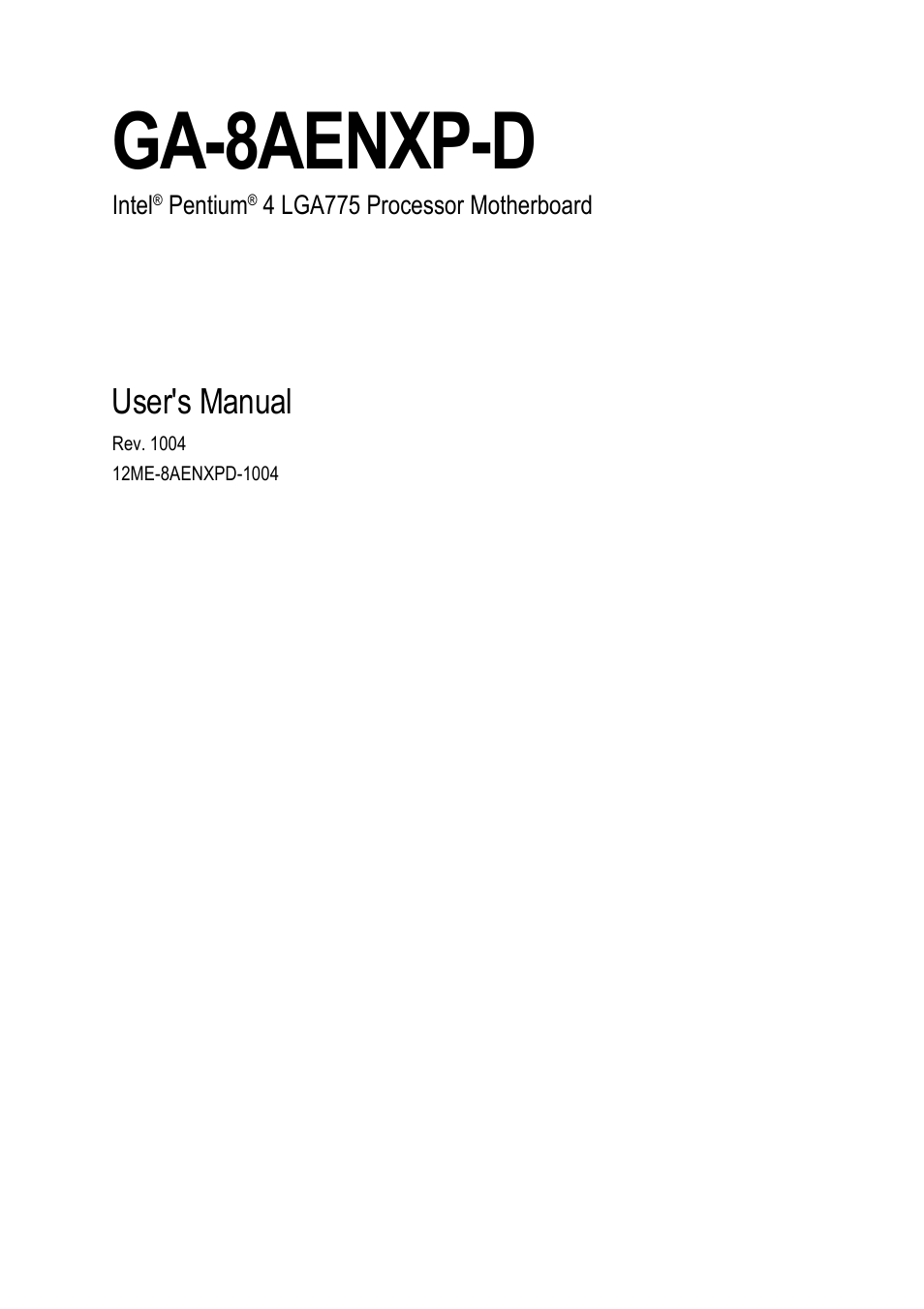 GIGABYTE GA-8AENXP-D User Manual | 88 pages