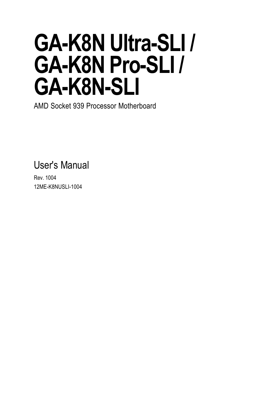 GIGABYTE GA-K8N-SLI User Manual | 88 pages