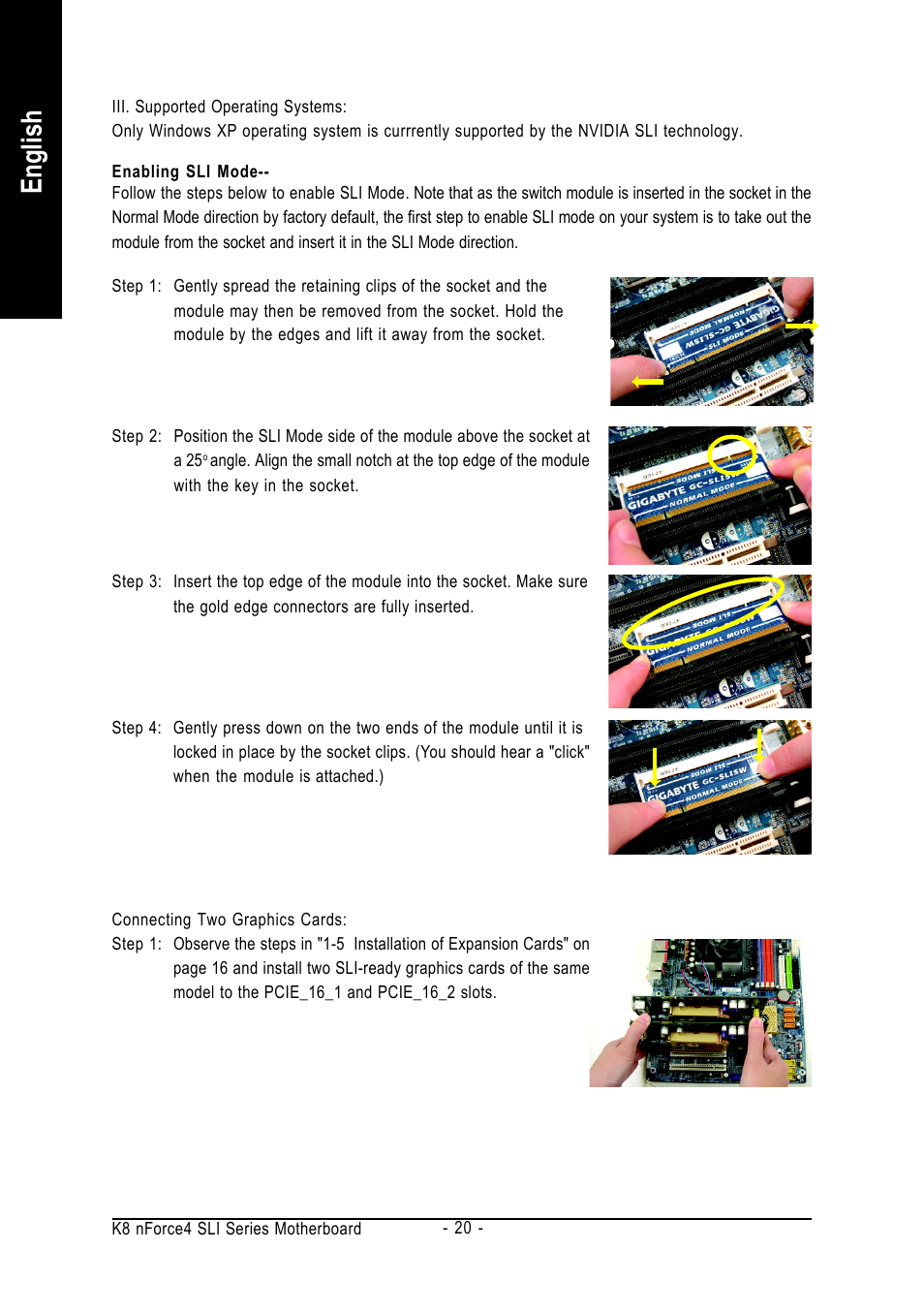 English | GIGABYTE GA-K8N-SLI User Manual | Page 20 / 88