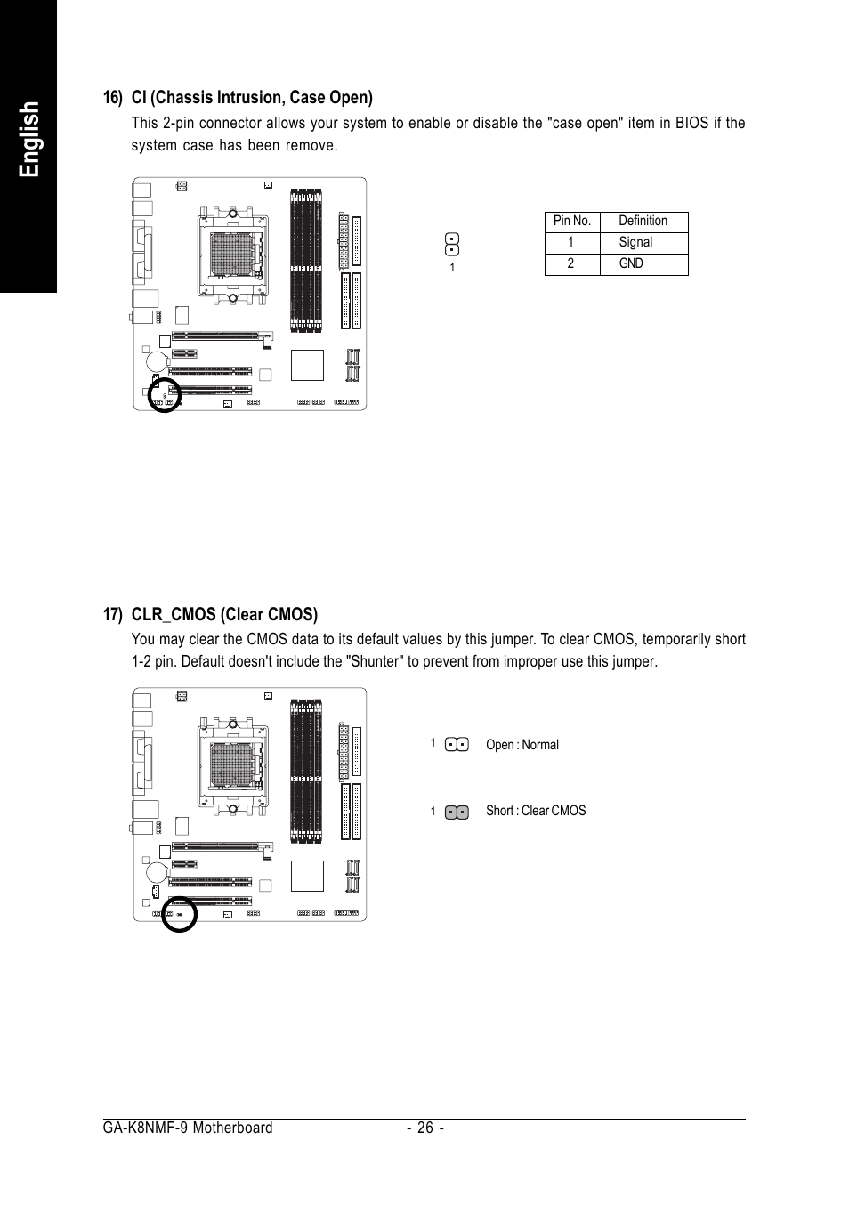 English | GIGABYTE AMD Socket 939 Processor Motherboard GA-K8NMF-9 User Manual | Page 26 / 80