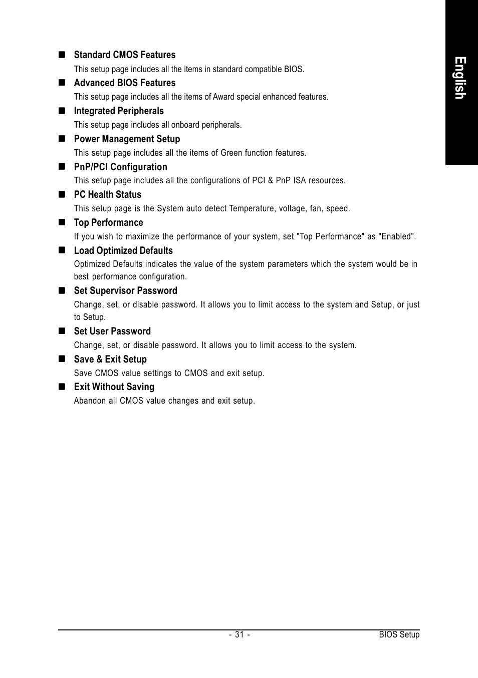 English | GIGABYTE AMD Socket 939 Processor Motherboard GA-K8NMF-9 User Manual | Page 31 / 80