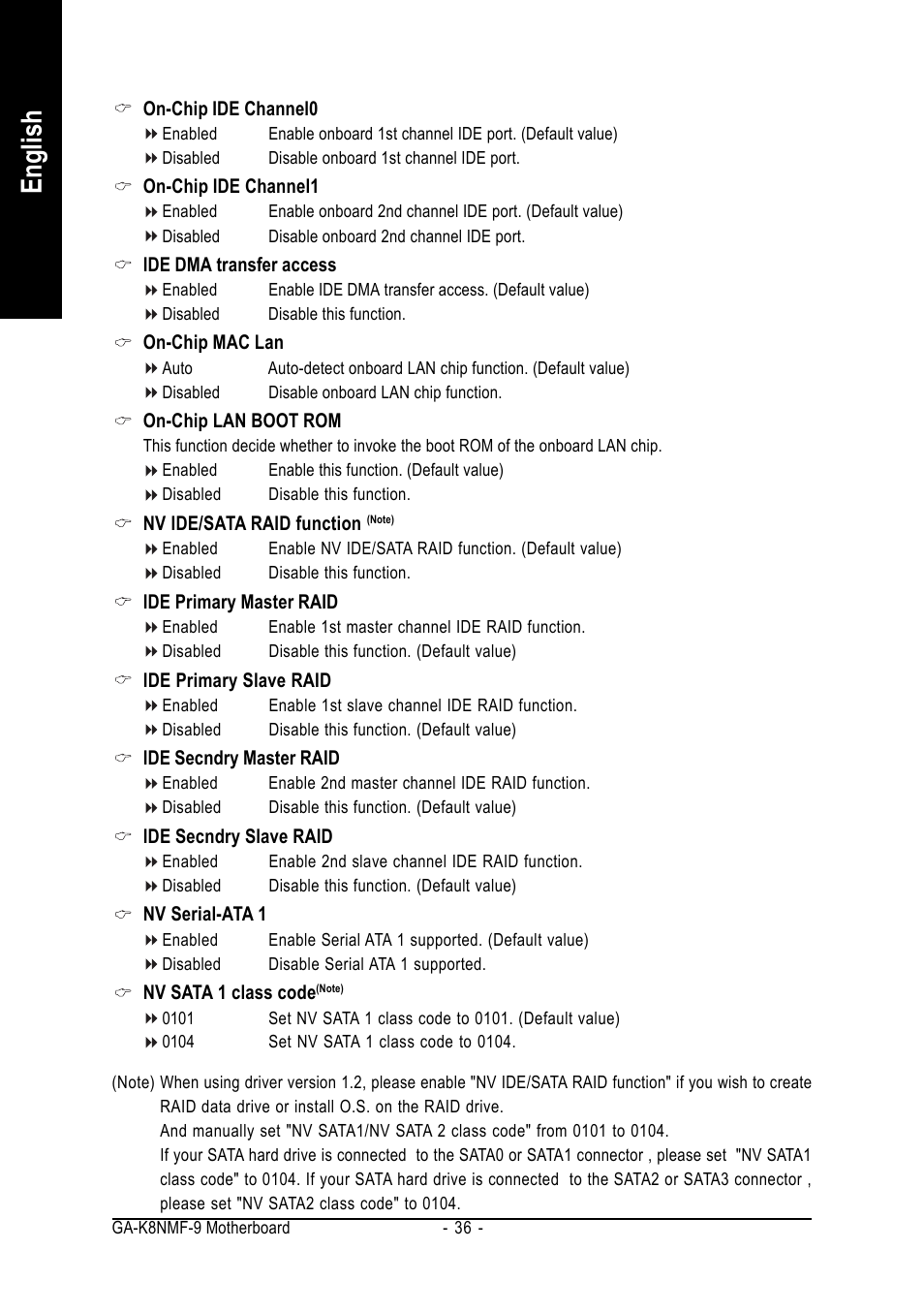 English | GIGABYTE AMD Socket 939 Processor Motherboard GA-K8NMF-9 User Manual | Page 36 / 80