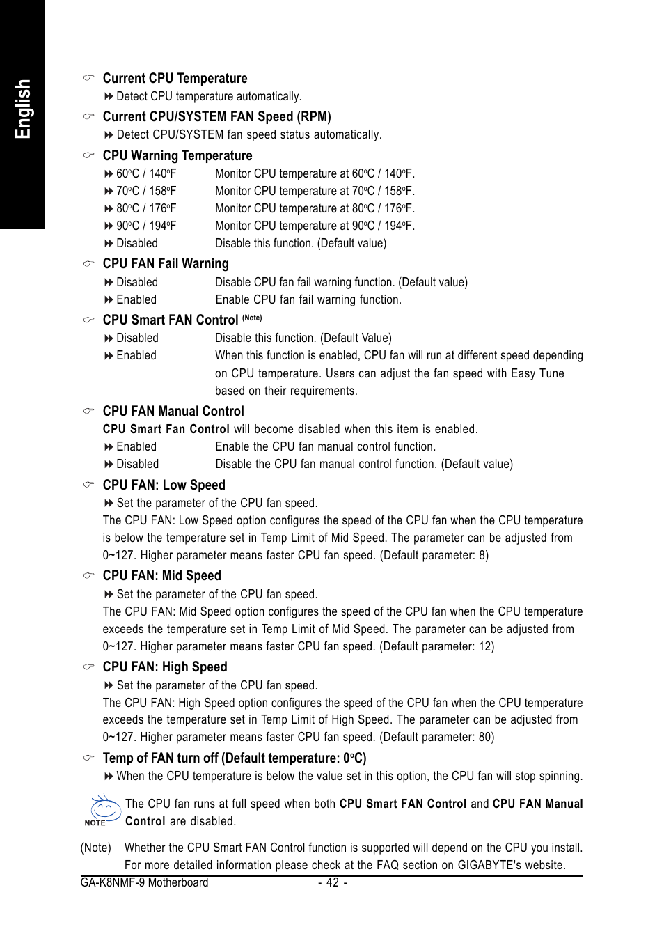 English | GIGABYTE AMD Socket 939 Processor Motherboard GA-K8NMF-9 User Manual | Page 42 / 80