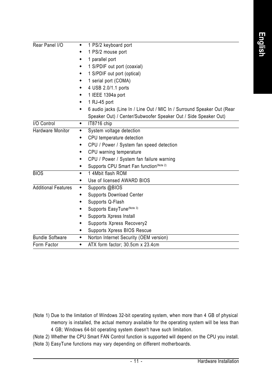English | GIGABYTE AMD Socket AM2 Processor Motherboard GA-M55S-S3 User Manual | Page 11 / 88
