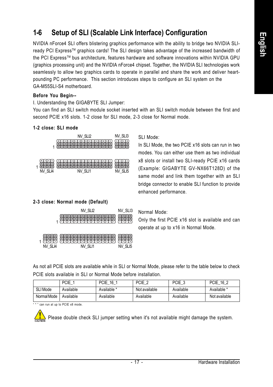 English | GIGABYTE AMD Socket AM2 Processor Motherboard GA-M55SLI-S4 User Manual | Page 17 / 96