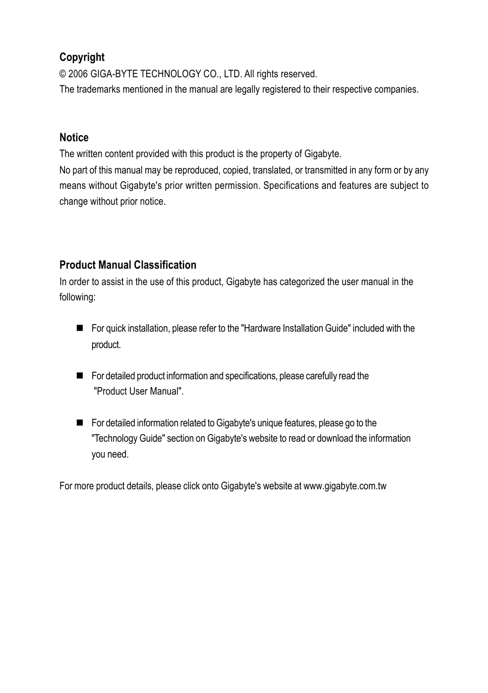 GIGABYTE AMD Socket AM2 Processor Motherboard GA-M55SLI-S4 User Manual | Page 3 / 96