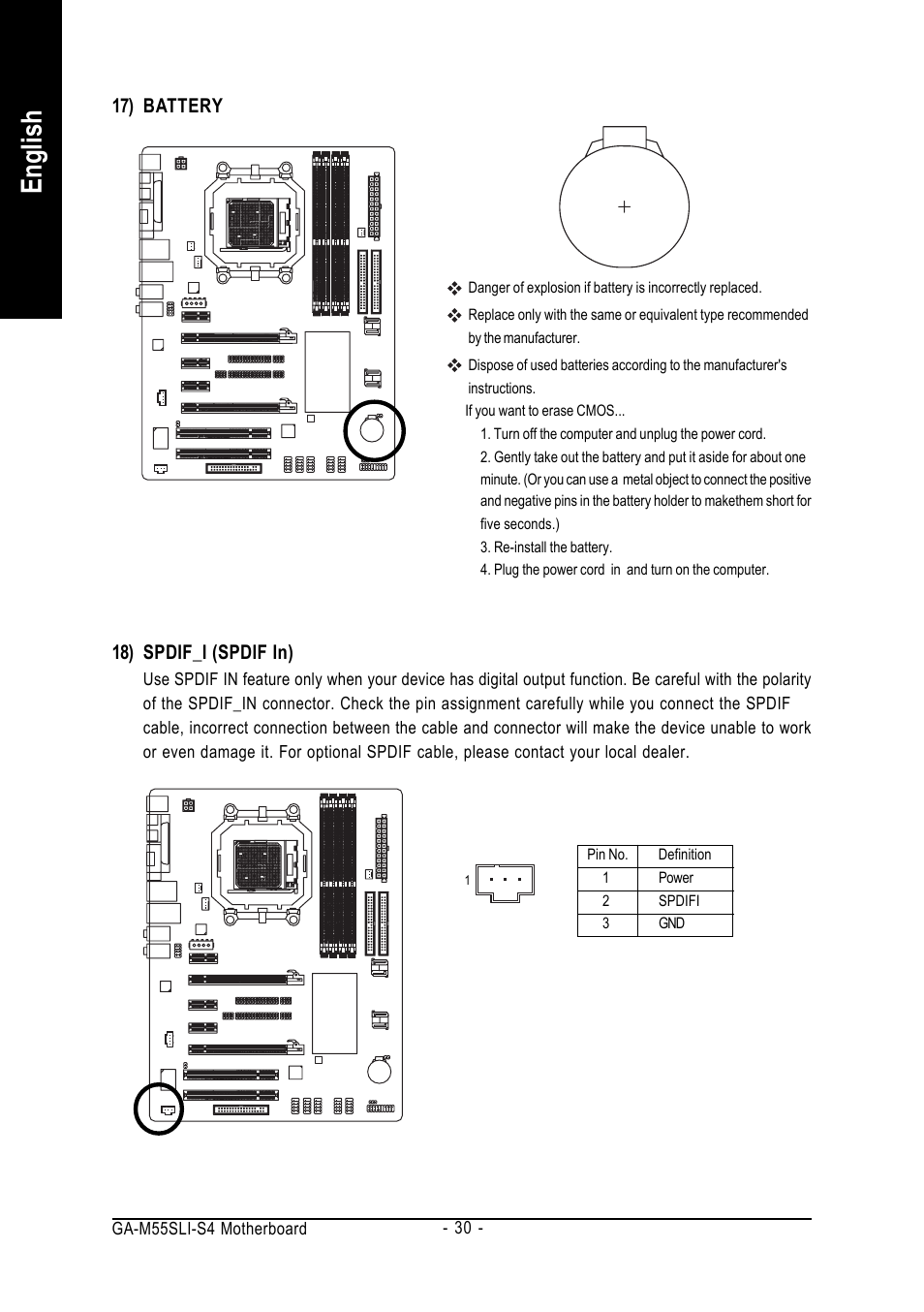 English | GIGABYTE AMD Socket AM2 Processor Motherboard GA-M55SLI-S4 User Manual | Page 30 / 96