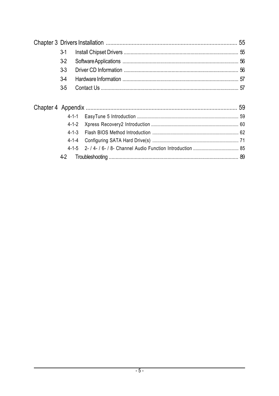 GIGABYTE AMD Socket AM2 Processor Motherboard GA-M55SLI-S4 User Manual | Page 5 / 96