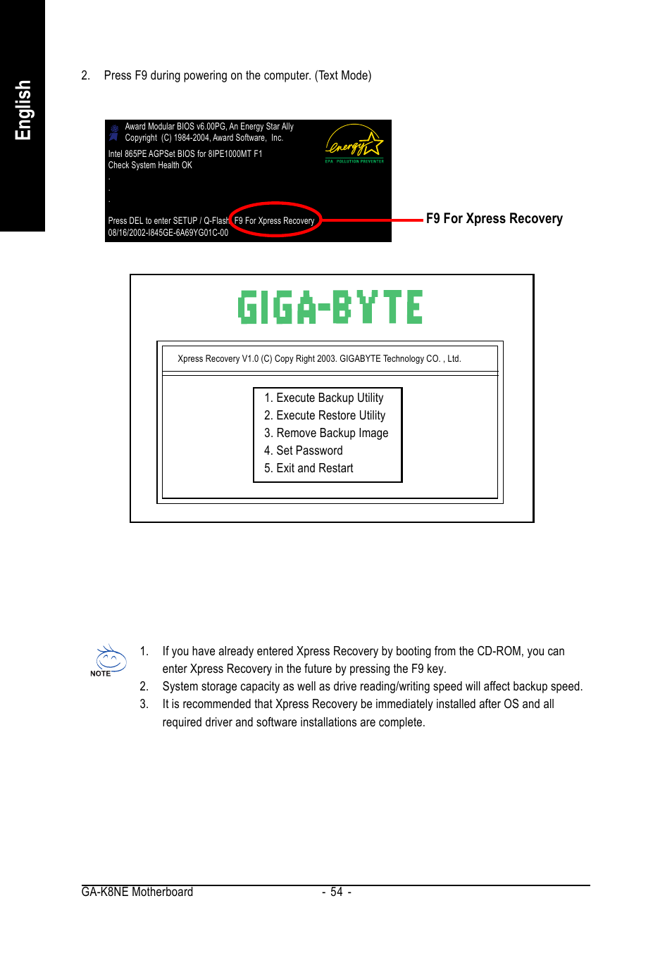 English | GIGABYTE AMD Socket 754 Processor Motherboard GA-K8NE User Manual | Page 54 / 80