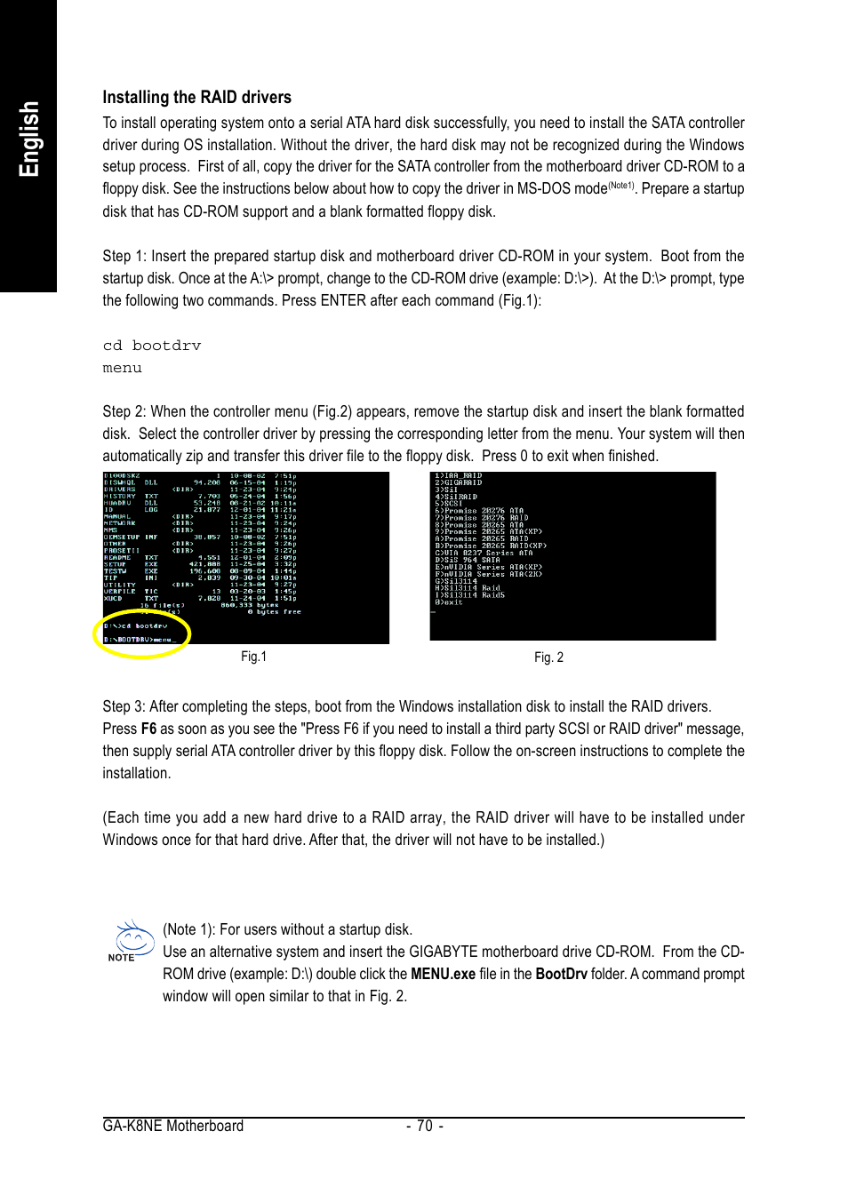 English | GIGABYTE AMD Socket 754 Processor Motherboard GA-K8NE User Manual | Page 70 / 80