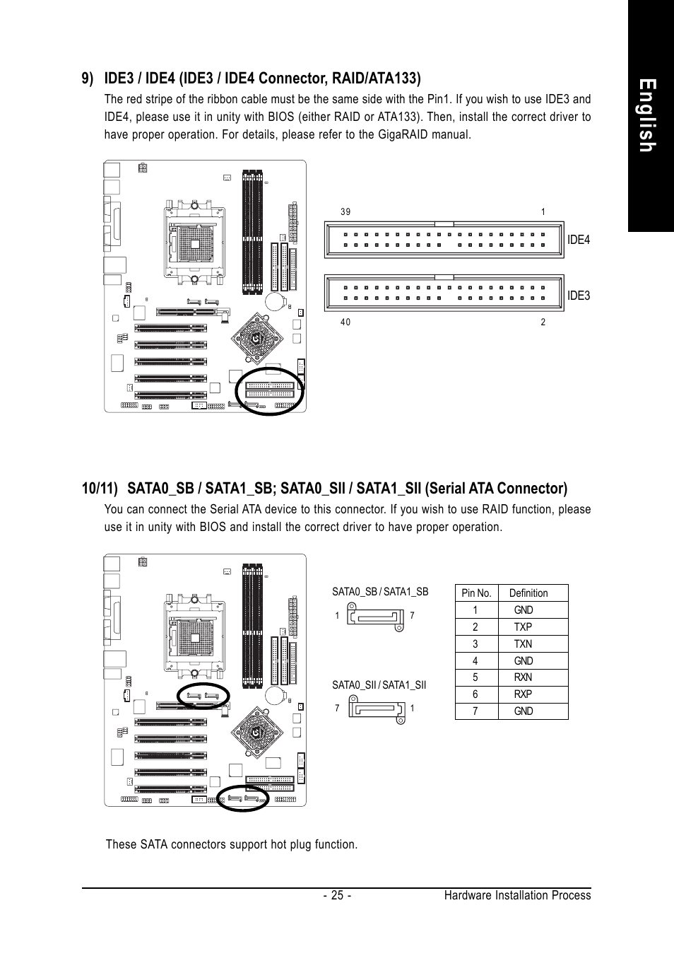 English | GIGABYTE AMD Socket 754 Processor Motherboard GA-K8NS Pro User Manual | Page 25 / 96