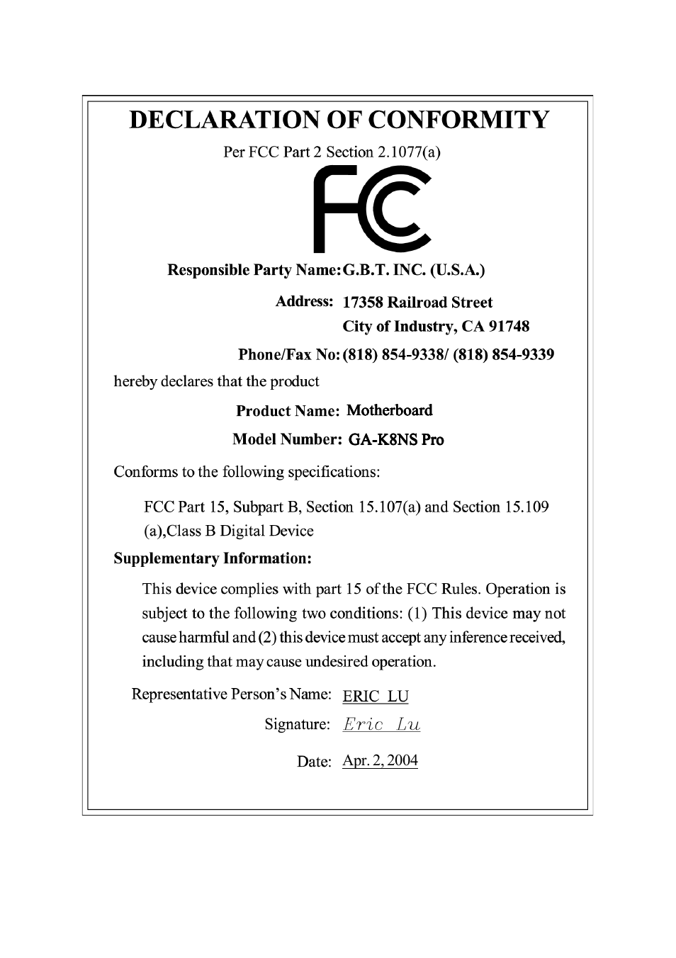 GIGABYTE AMD Socket 754 Processor Motherboard GA-K8NS Pro User Manual | Page 3 / 96