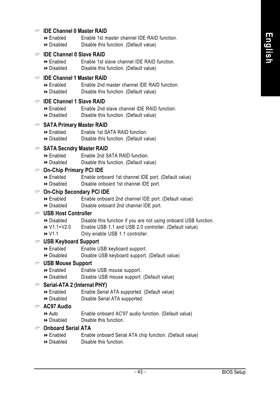 English | GIGABYTE AMD Socket 754 Processor Motherboard GA-K8NS Pro User Manual | Page 43 / 96