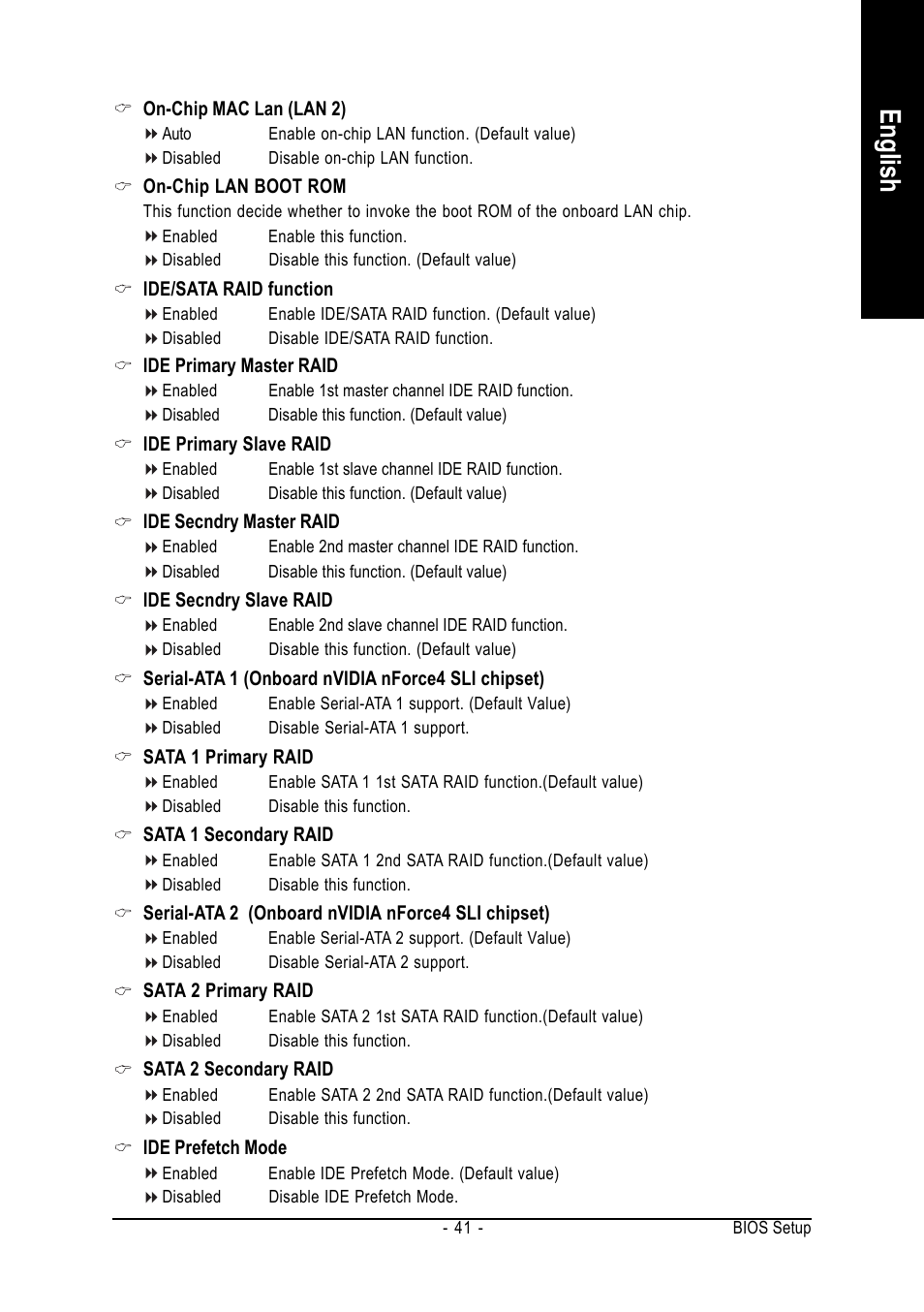 English | GIGABYTE AMD Socket 939 Processor Motherboard GA-K8NXP-SLI User Manual | Page 41 / 88