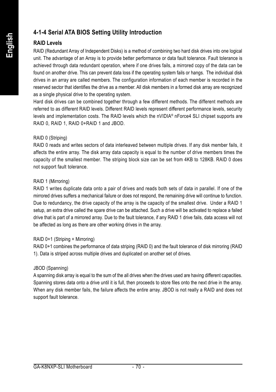 English | GIGABYTE AMD Socket 939 Processor Motherboard GA-K8NXP-SLI User Manual | Page 70 / 88