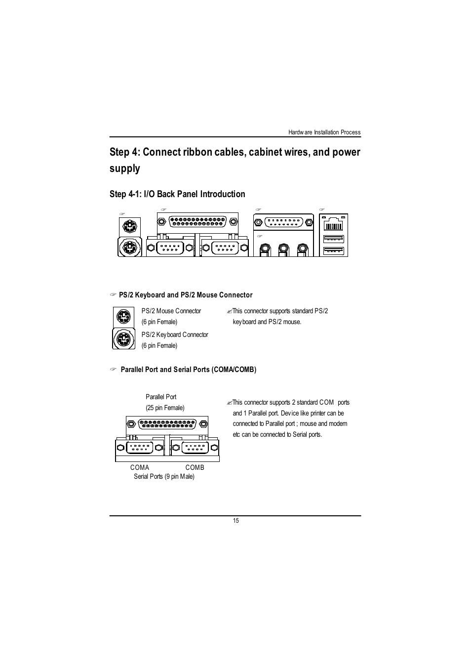 Step 4-1: i/o back panel introduction | GIGABYTE GA-8IDML User Manual | Page 19 / 67
