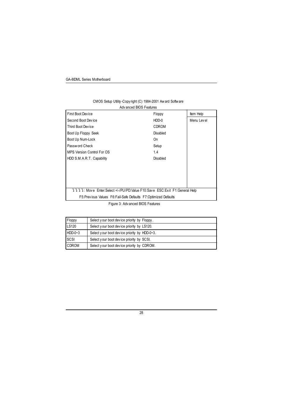 Advanced bios features | GIGABYTE GA-8IDML User Manual | Page 32 / 67