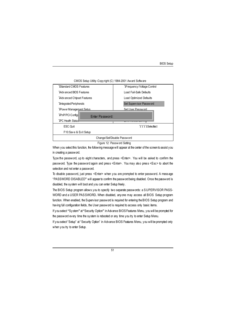Set supervisor/user password | GIGABYTE GA-8IDML User Manual | Page 55 / 67
