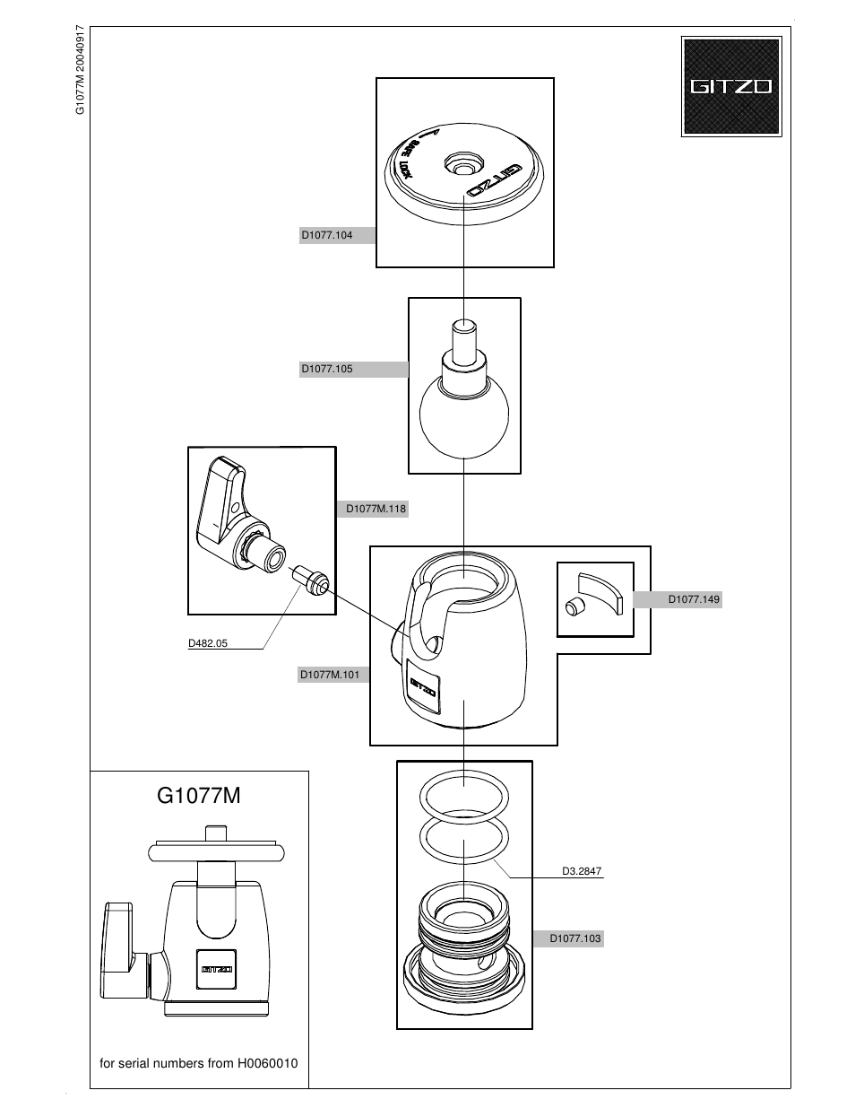 Gitzo G1077M User Manual | 1 page